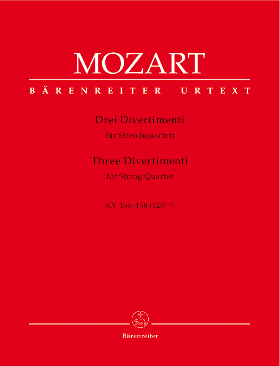 Anderes Coverbild Drei Divertimenti für Streichquartett KV 136-138 (125a-c)