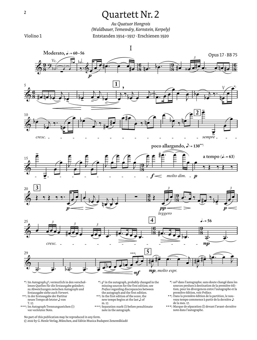 Anderes Coverbild Streichquartett Nr. 2 op. 17