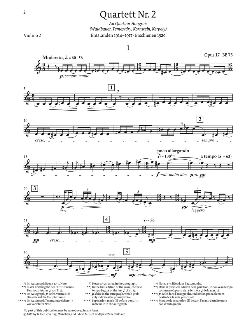 Anderes Coverbild Streichquartett Nr. 2 op. 17