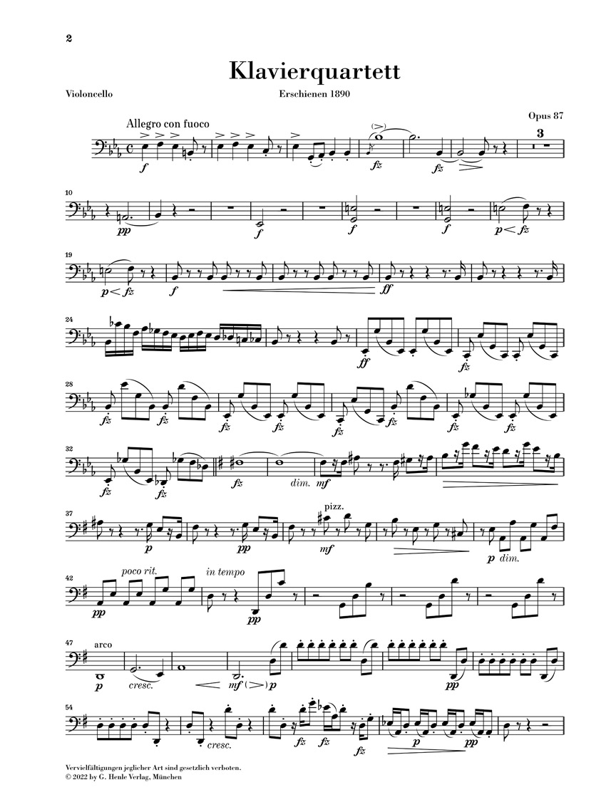 Anderes Coverbild Klavierquartett Es-dur op. 87