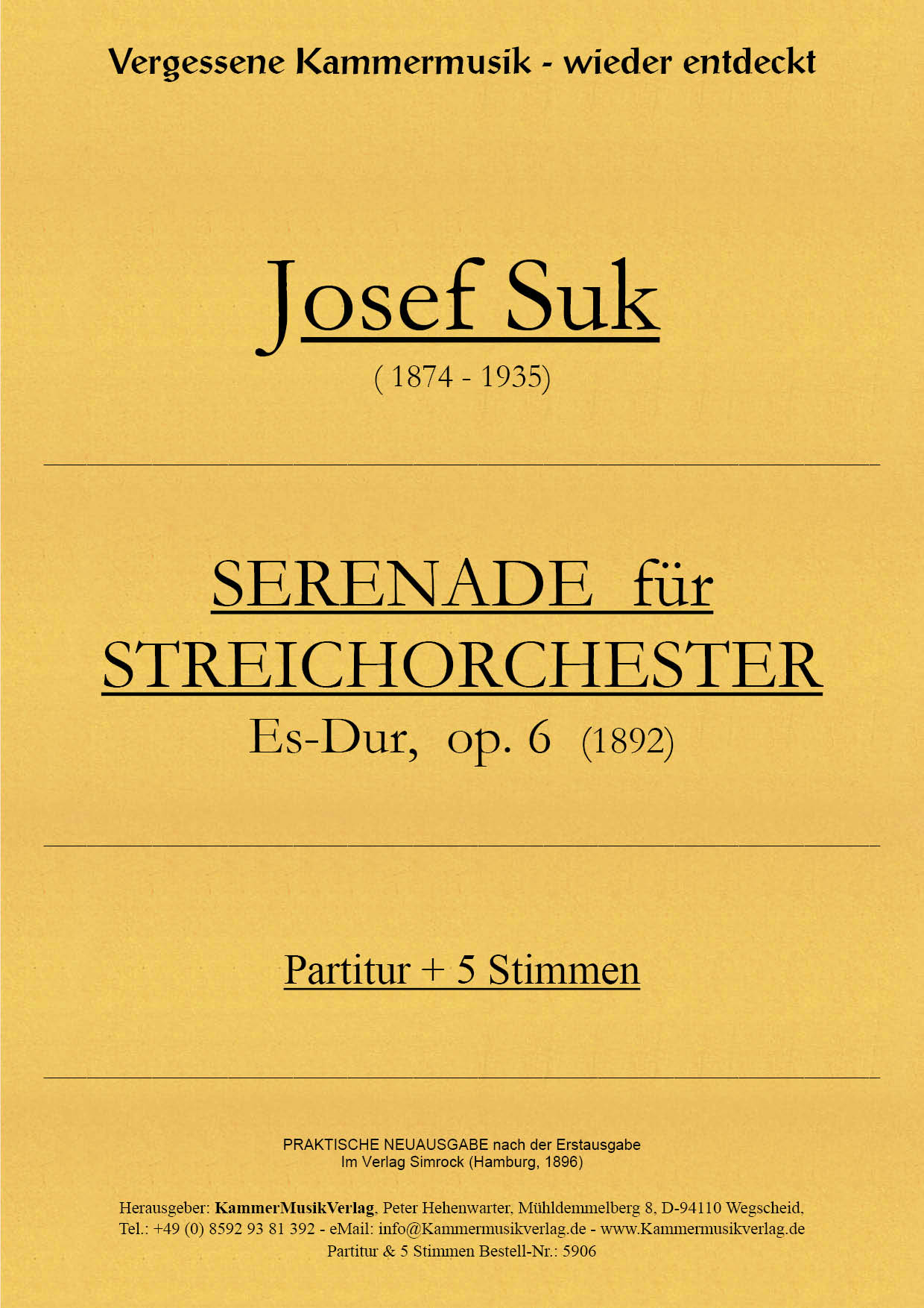 Anderes Coverbild Serenade für Streicher Es-Dur op. 6 (1892)