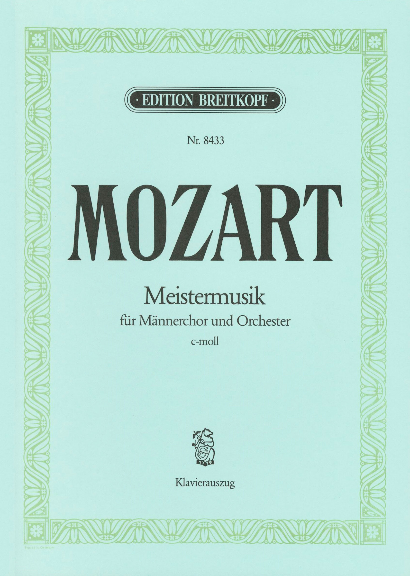 Vorderes Coverbild Meistermusik c-moll nach KV 477 (479a) "für Chor und Orchester"