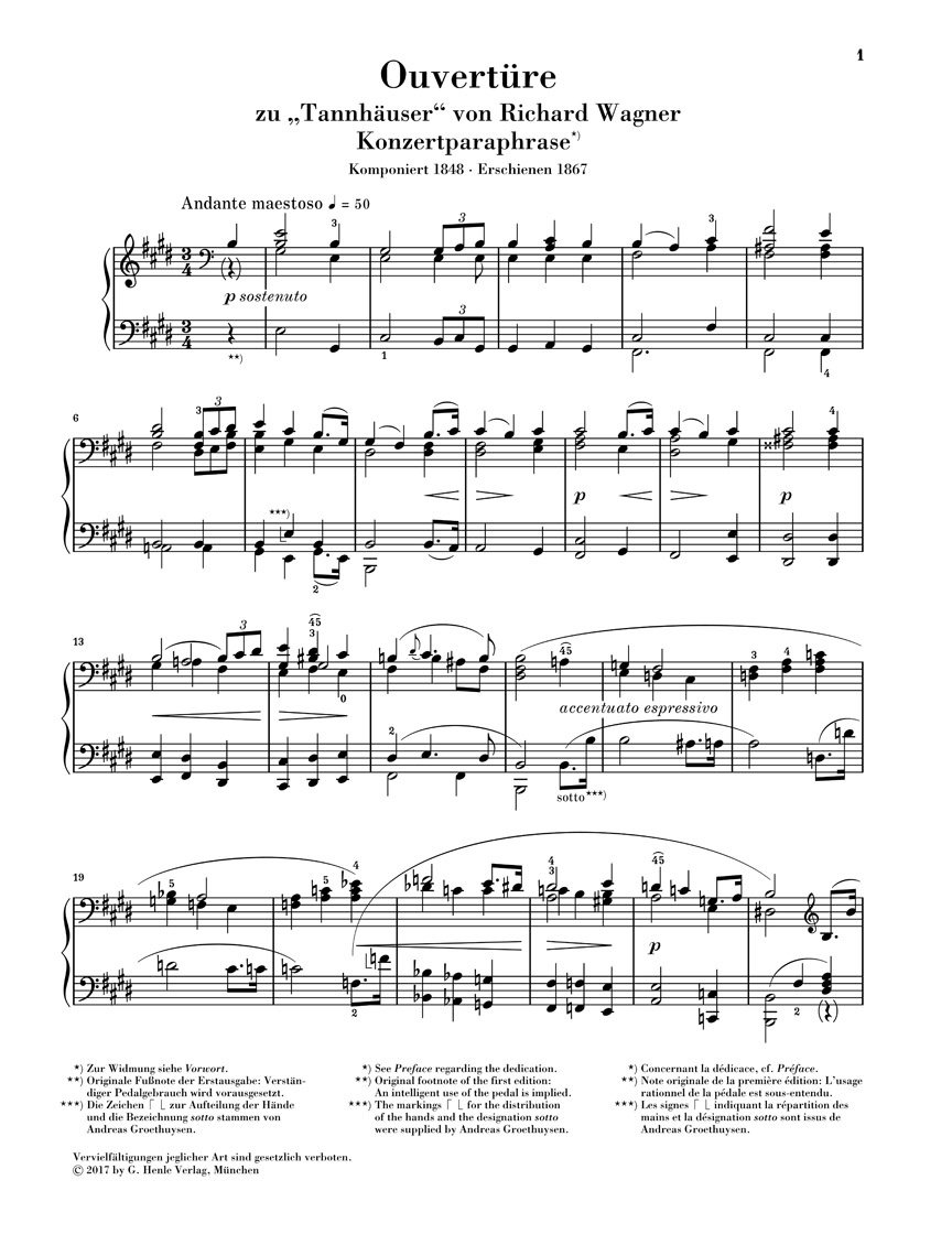Anderes Coverbild Ouvertüre zu Tannhäuser - Konzertparaphrase für Klavier