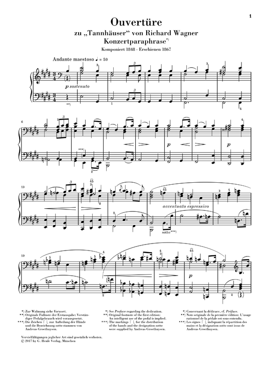 Anderes Coverbild Ouvertüre zu Tannhäuser - Konzertparaphrase für Klavier