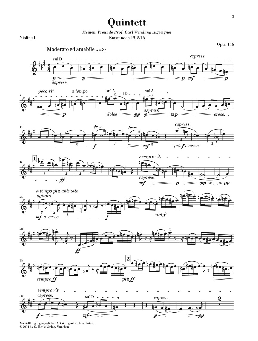 Anderes Coverbild Klarinettenquintett A-dur op. 146