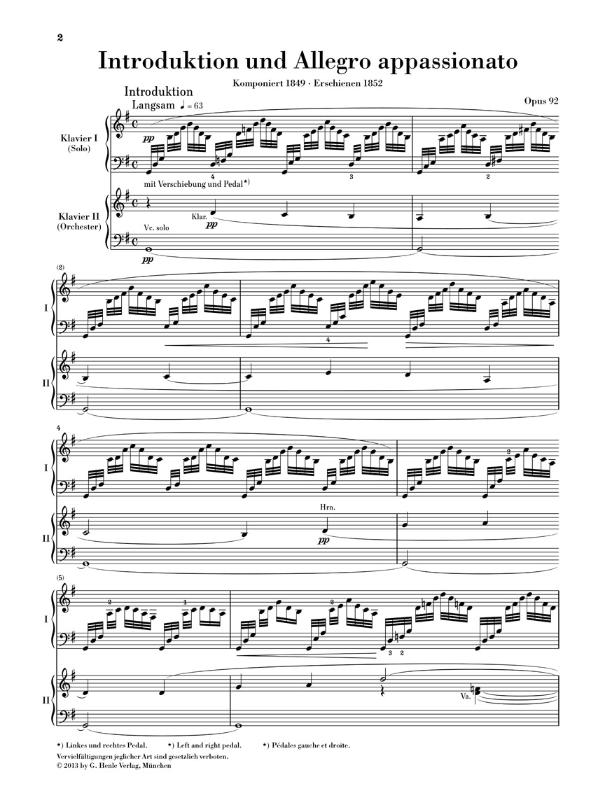 Anderes Coverbild Introduktion und Allegro appassionato Opus 92
