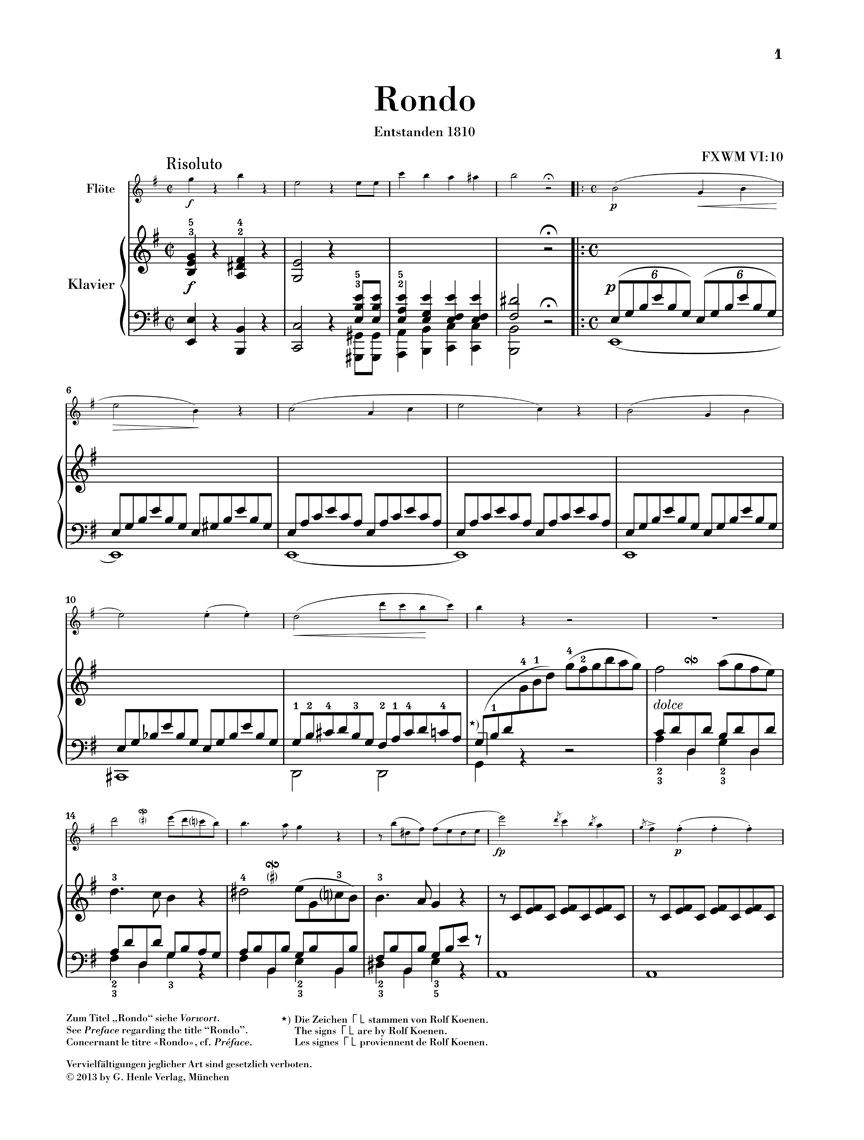 Anderes Coverbild Rondo e-moll für Flöte und Klavier