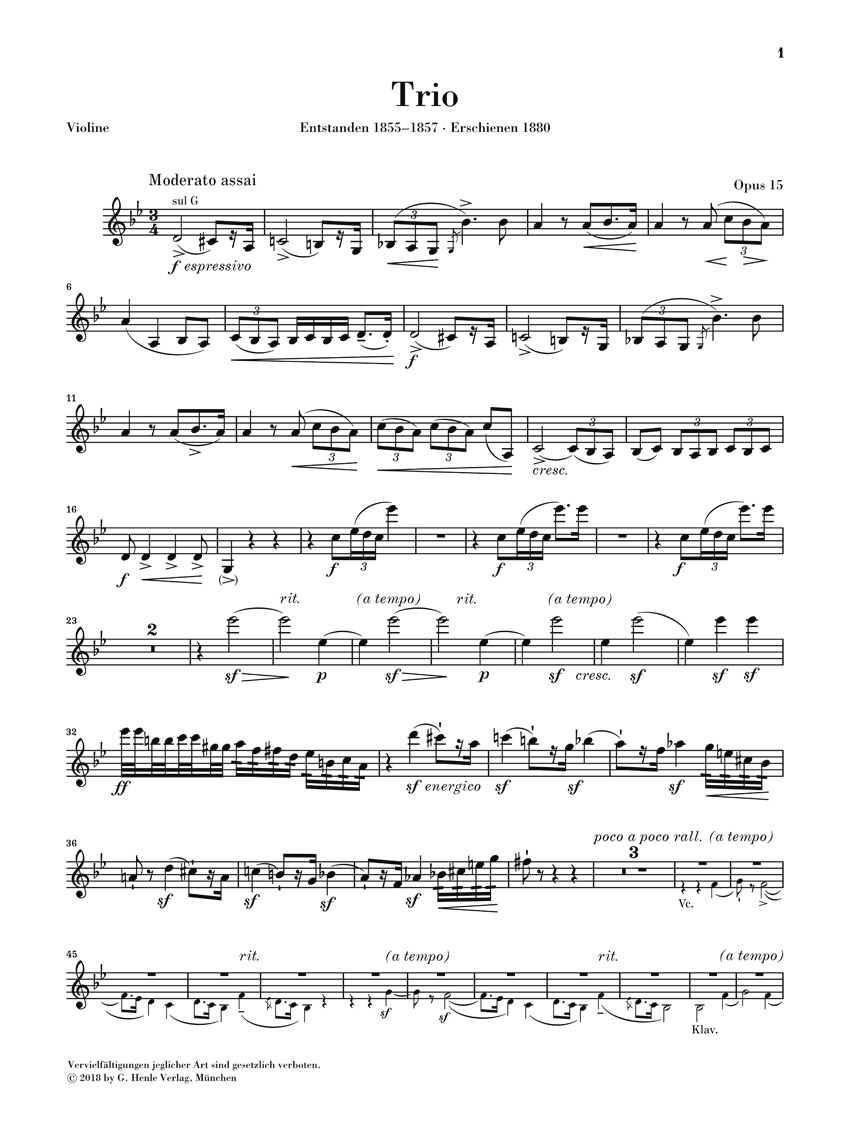Anderes Coverbild Klaviertrio g-moll op. 15