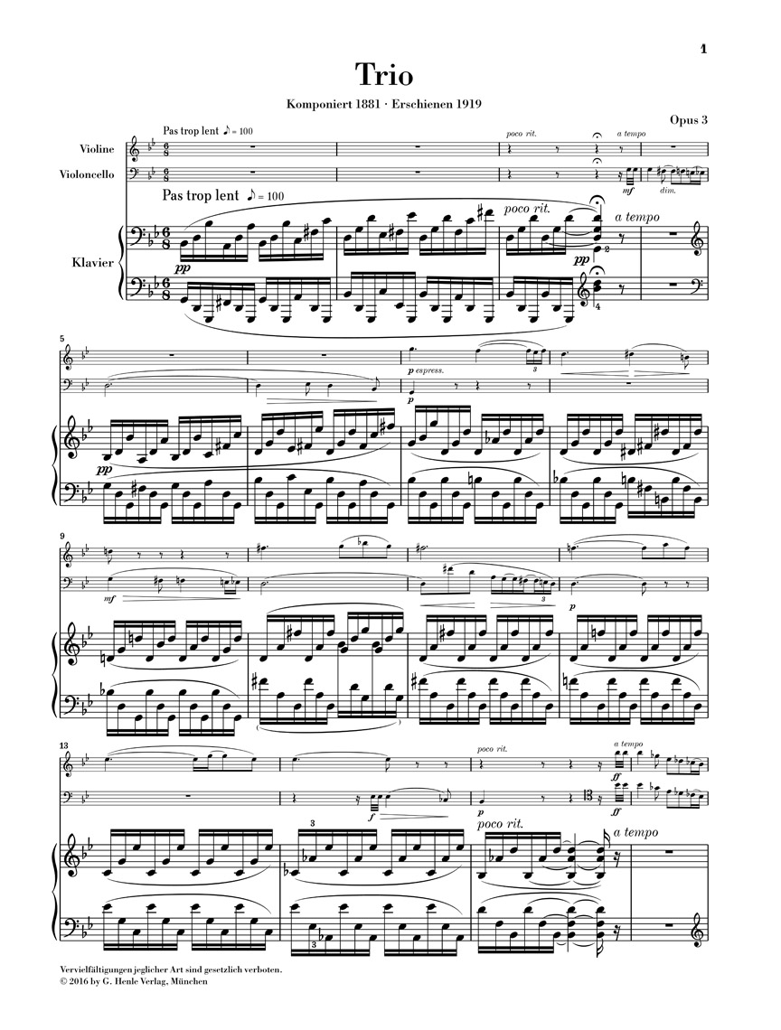 Anderes Coverbild Klaviertrio g-moll op. 3
