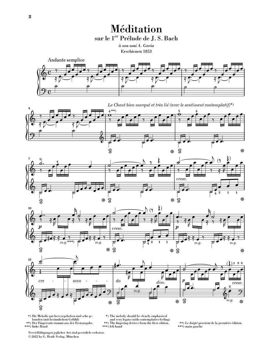 Anderes Coverbild Méditation (Ave Maria) (Fassung für Klavier solo)