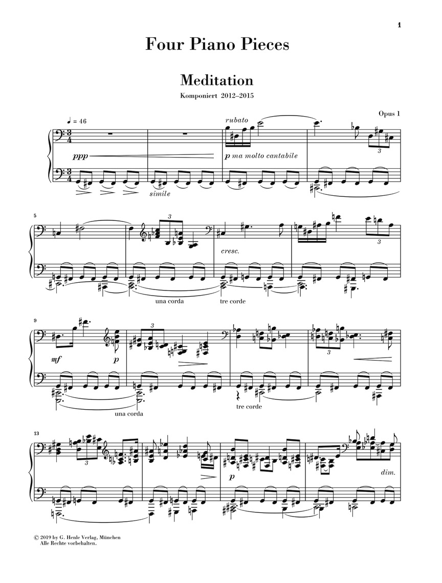 Anderes Coverbild Four Piano Pieces op. 1