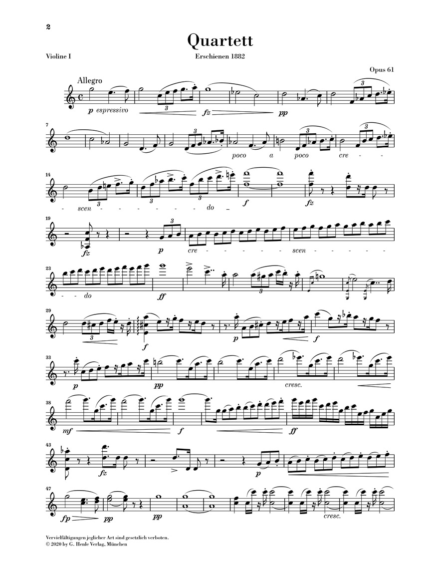 Anderes Coverbild Streichquartett C-dur op. 61