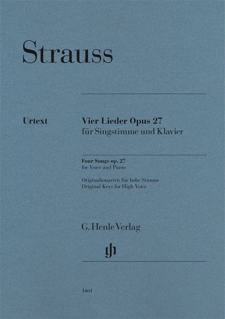 Vorderes Coverbild Vier Lieder op. 27 für Singstimme und Klavier