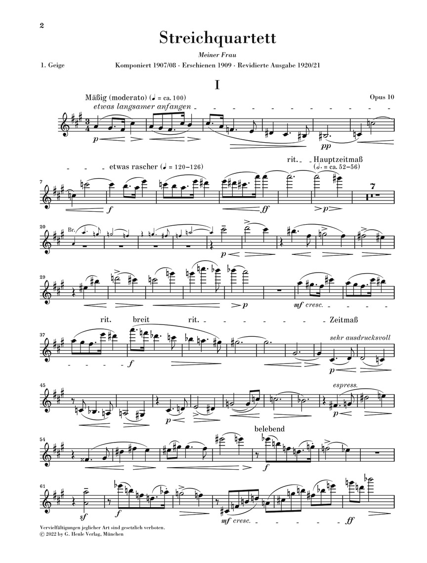 Anderes Coverbild Streichquartett Nr. 2 op. 10