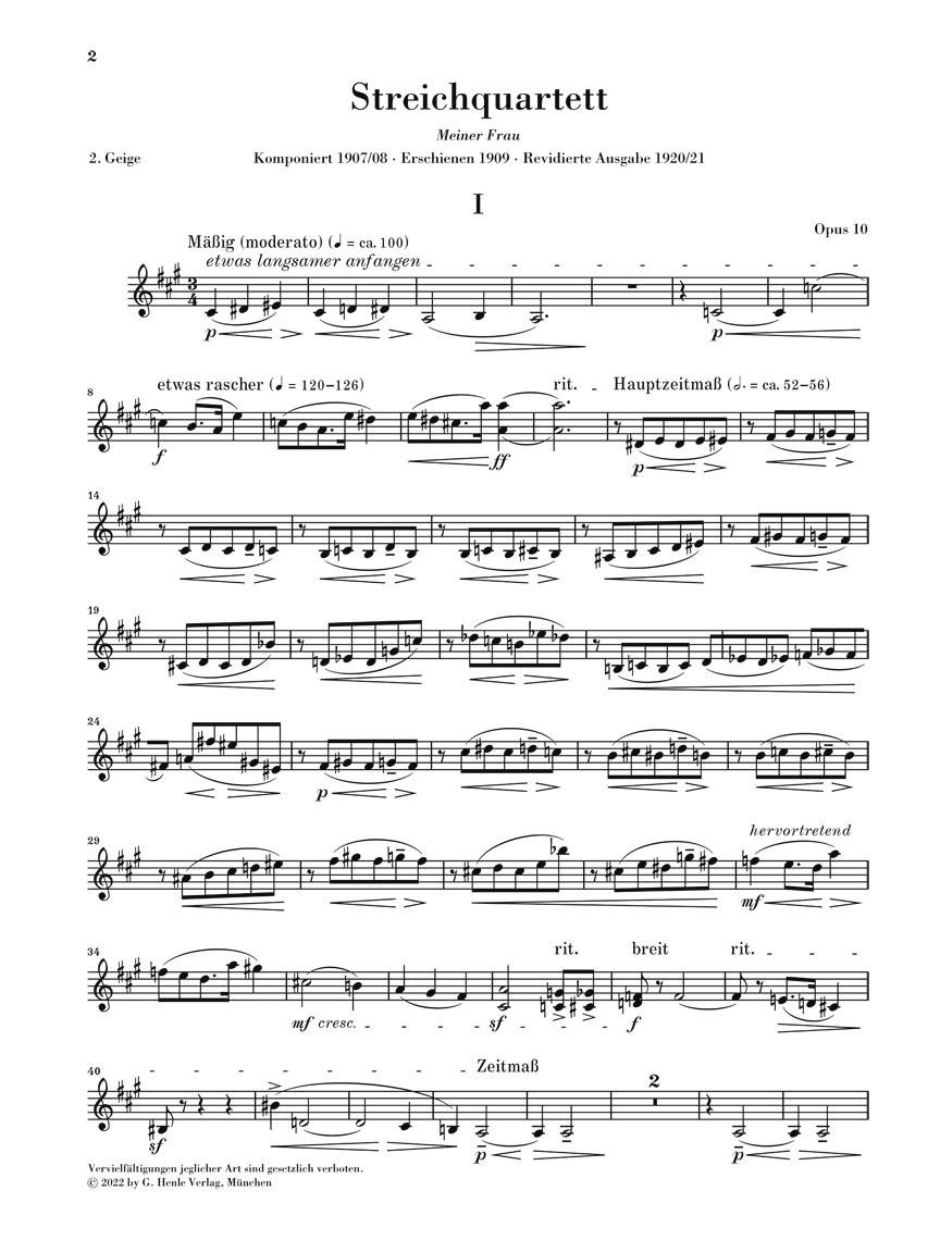 Anderes Coverbild Streichquartett Nr. 2 op. 10