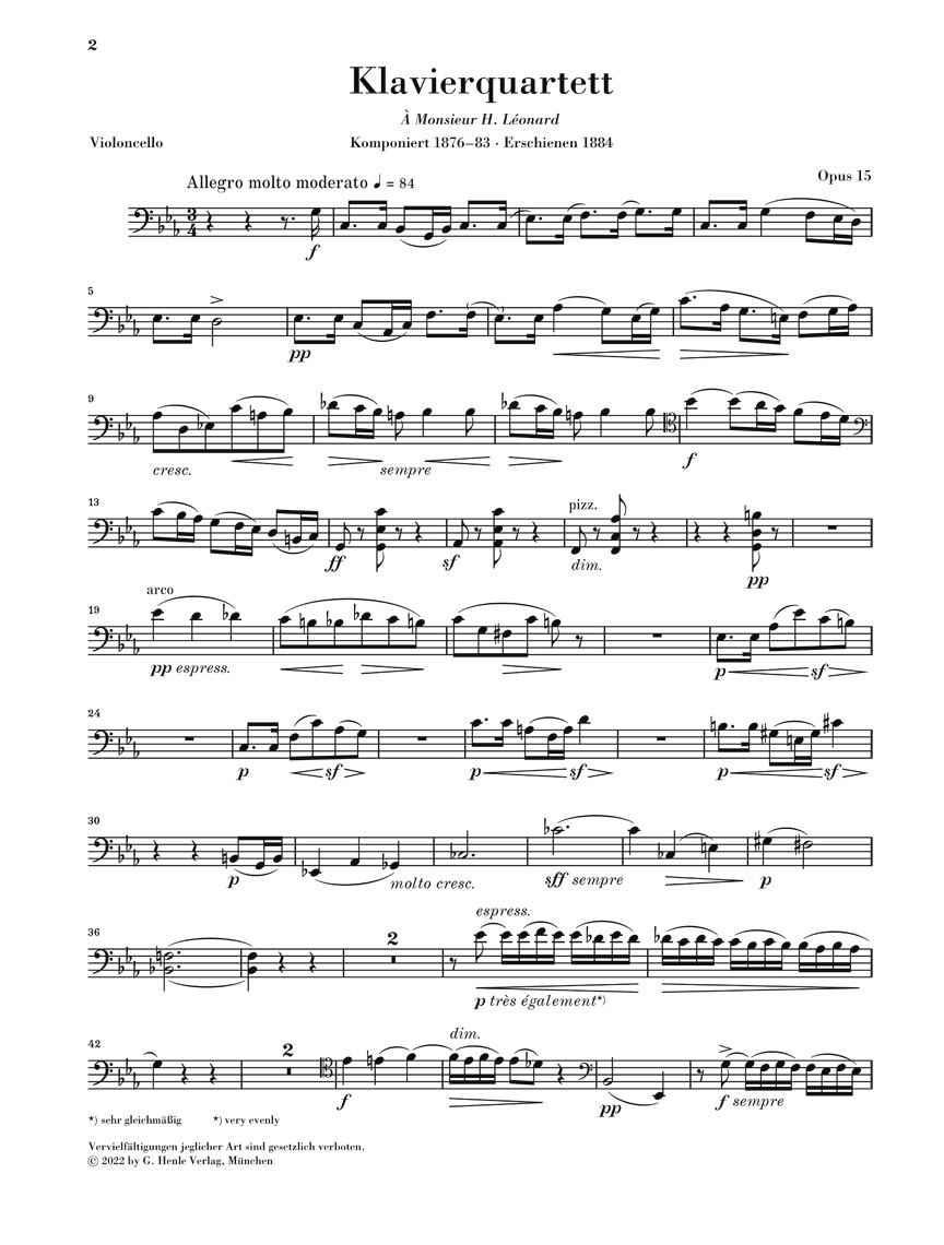 Anderes Coverbild Klavierquartett Nr. 1 c-moll op. 15