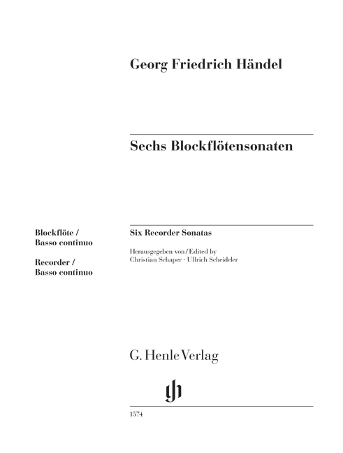 Vorderes Coverbild Sechs Blockflötensonaten