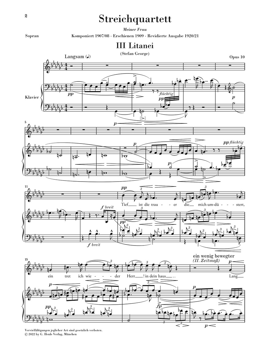 Anderes Coverbild Streichquartett Nr. 2 op. 10