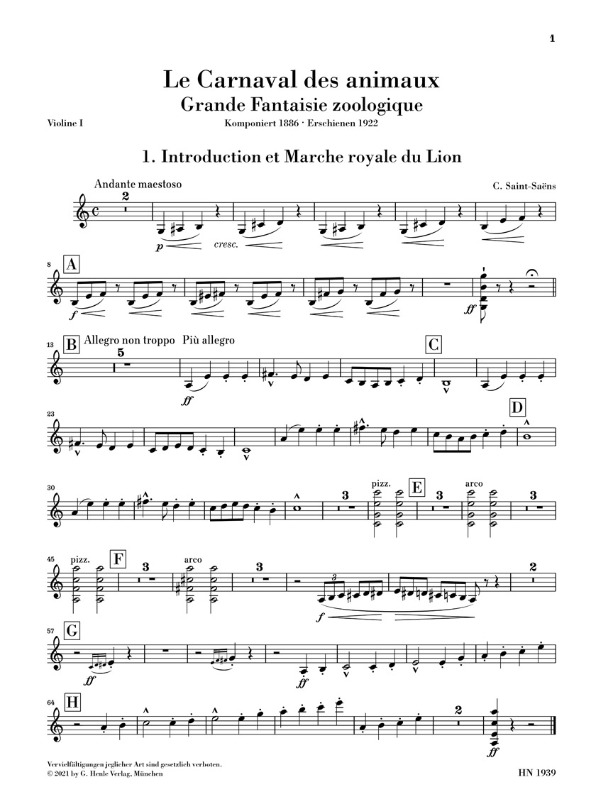 Anderes Coverbild Le Carnaval des animaux für Kammerensemble