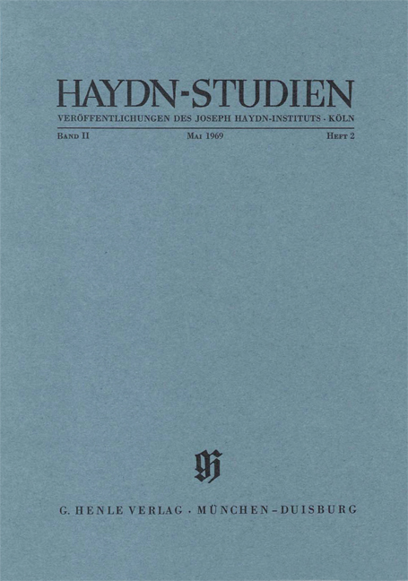 Vorderes Coverbild Haydn-Studien Mai 1969