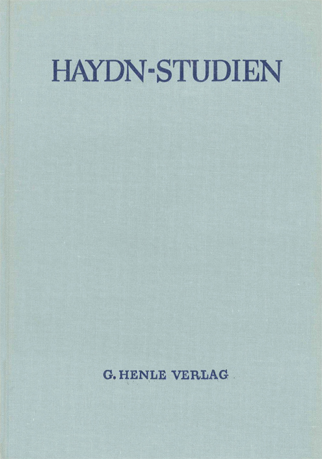 Vorderes Coverbild Haydn-Studien Einbanddecke 3