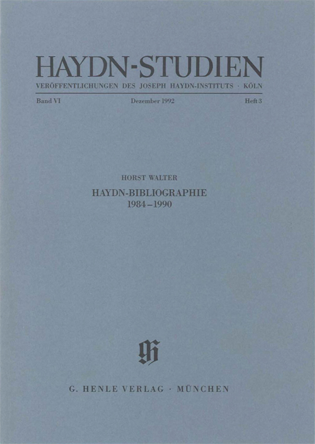 Vorderes Coverbild Haydn-Studien Dezember 1992