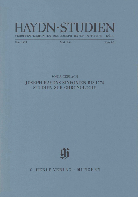 Vorderes Coverbild Haydn-Studien Mai 1996