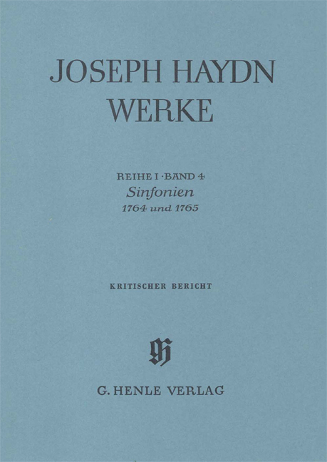 Vorderes Coverbild Sinfonien 1764 und 1765