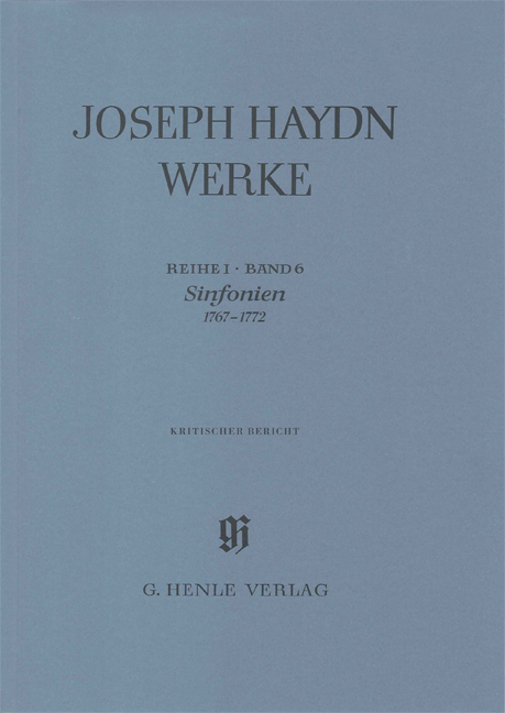 Vorderes Coverbild Sinfonien 1767 - 1772