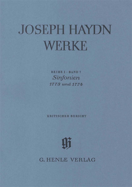 Vorderes Coverbild Sinfonien 1773 und 1774