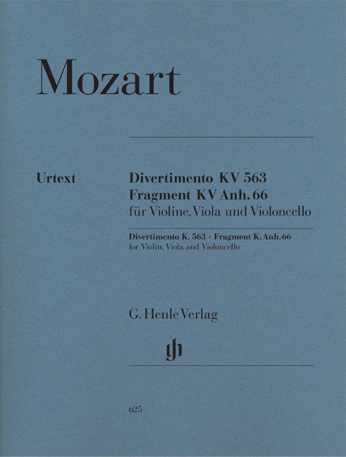 Vorderes Coverbild Divertimento Es-dur KV 563 und Streichtrio (Fragment) G-dur KV Anh. 66 für Violine, Viola und Violoncello