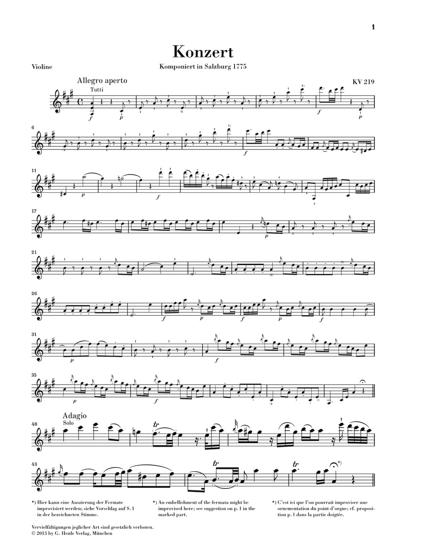 Anderes Coverbild Violinkonzert Nr. 5 A-dur KV 219