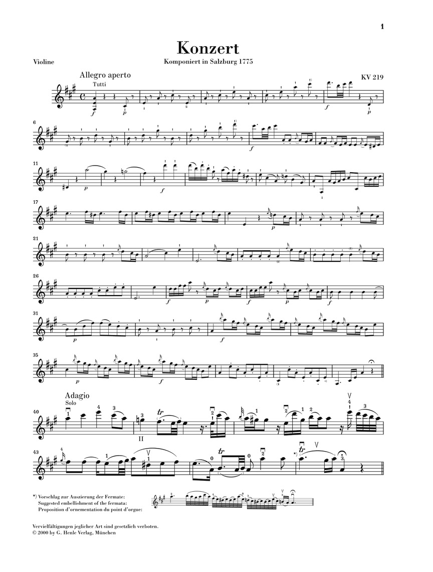 Anderes Coverbild Violinkonzert Nr. 5 A-dur KV 219
