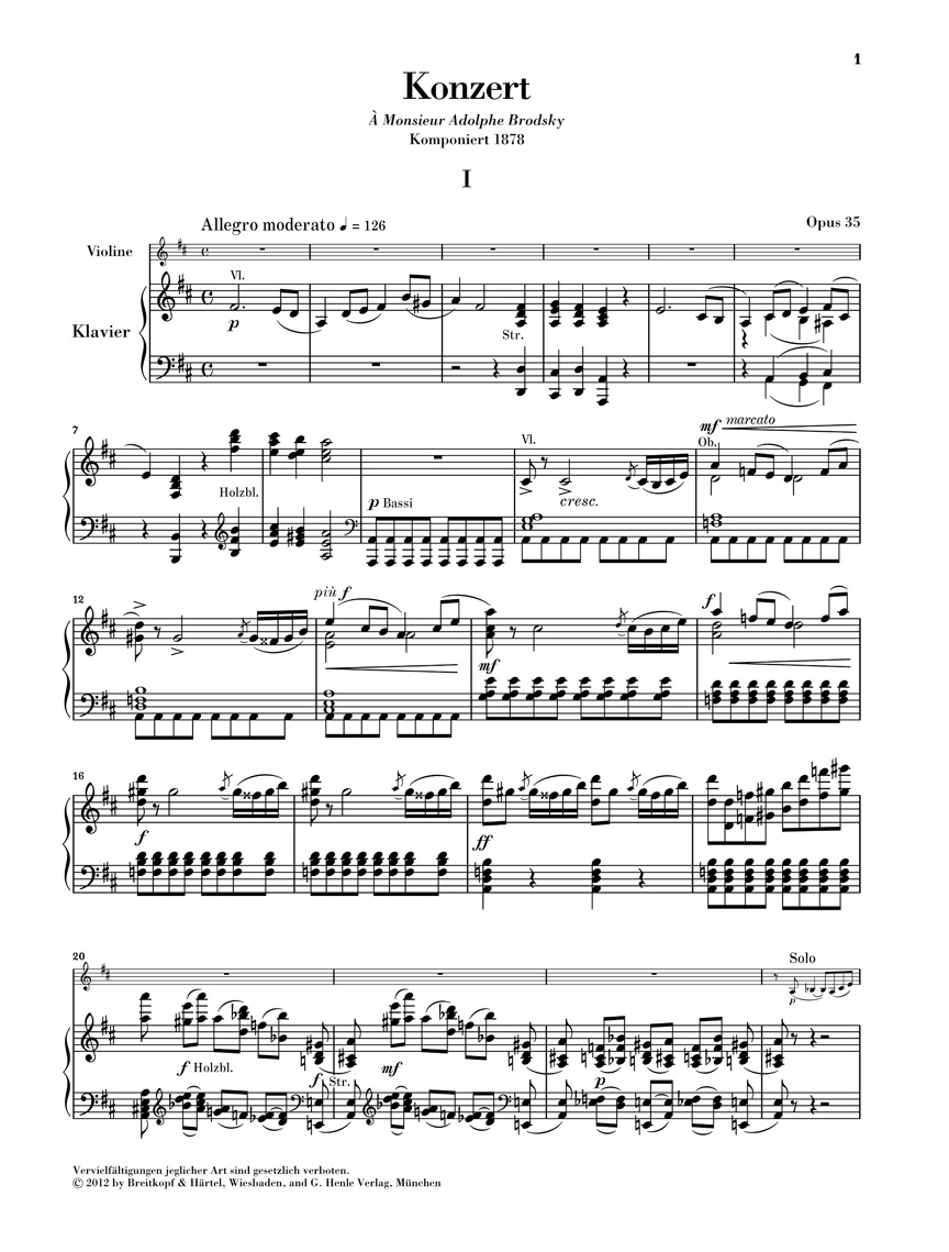 Anderes Coverbild Violinkonzert D-dur op. 35