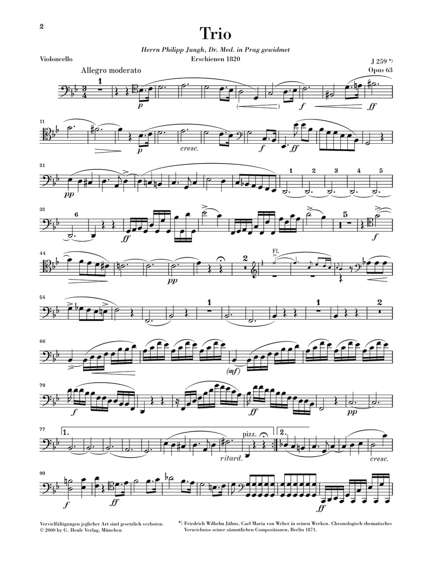 Anderes Coverbild Trio für Klavier, Flöte und Violoncello g-moll op. 63