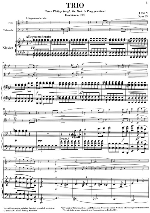 Anderes Coverbild Trio für Klavier, Flöte und Violoncello g-moll op. 63