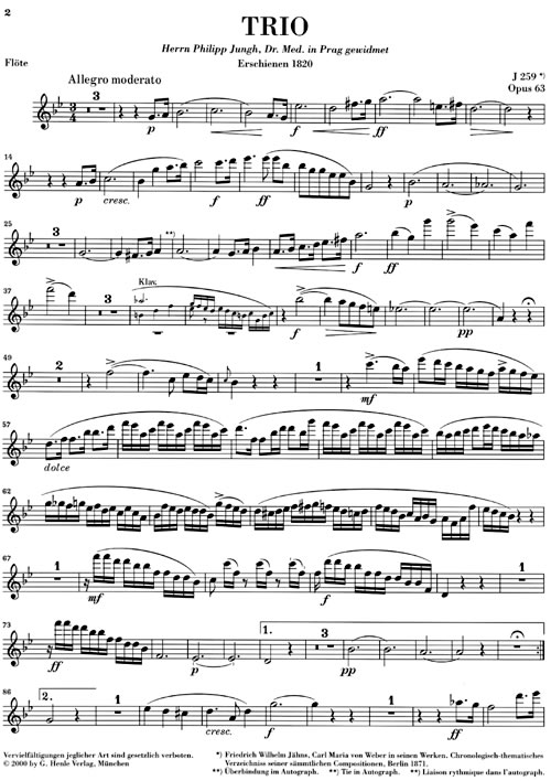Anderes Coverbild Trio für Klavier, Flöte und Violoncello g-moll op. 63