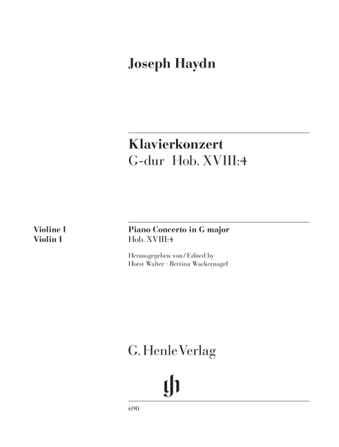 Vorderes Coverbild Klavierkonzert G-dur Hob. XVIII:4