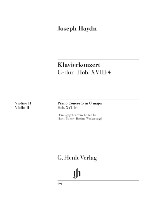 Vorderes Coverbild Klavierkonzert G-dur Hob. XVIII:4