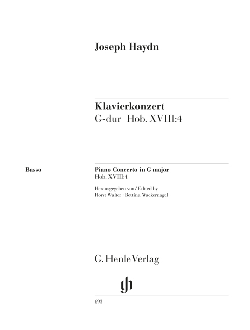 Vorderes Coverbild Klavierkonzert G-dur Hob. XVIII:4