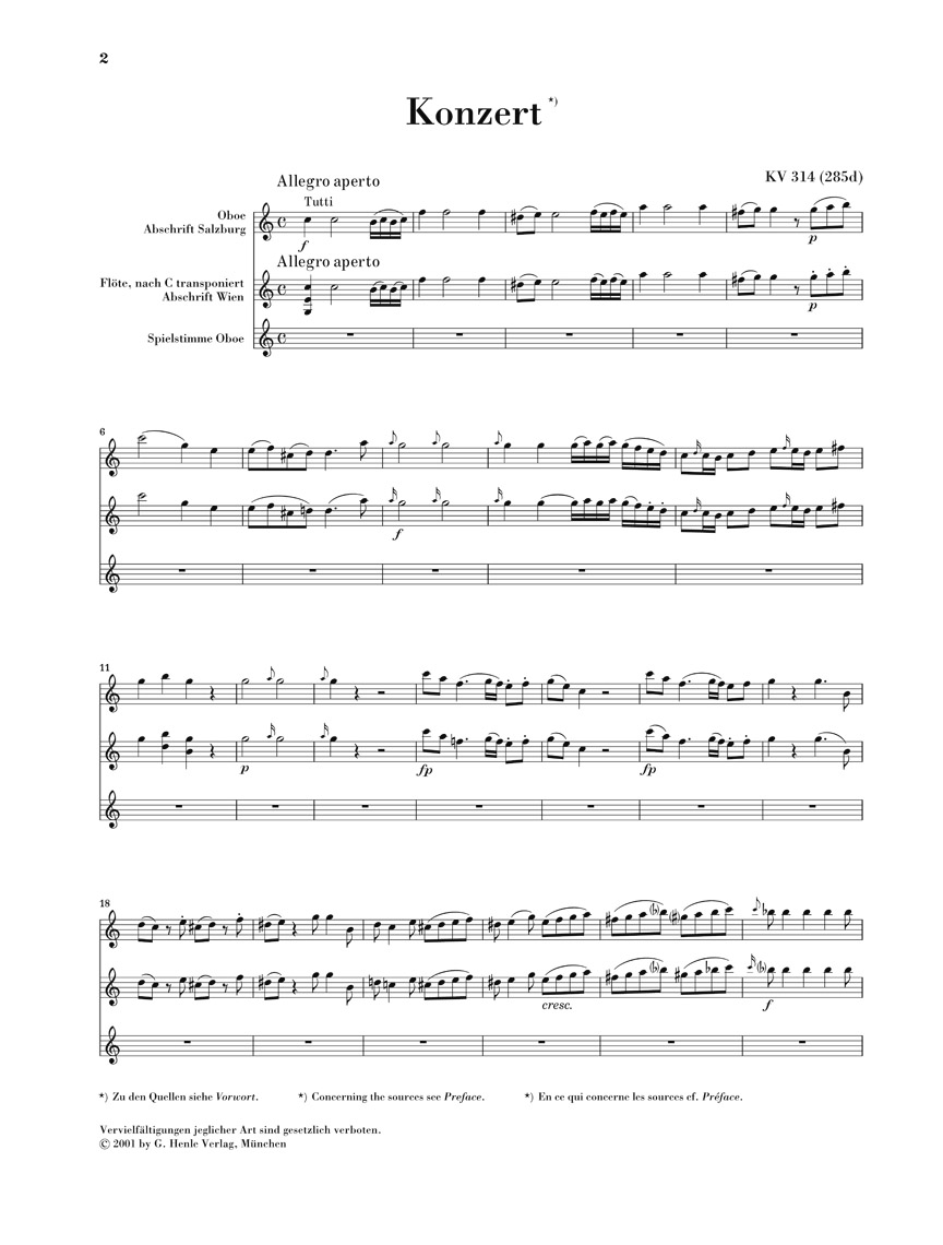 Anderes Coverbild Oboenkonzert C-dur KV 314