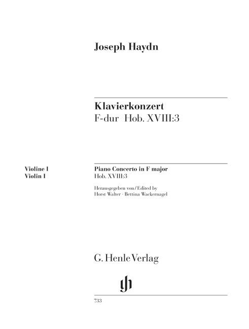 Vorderes Coverbild Klavierkonzert F-dur Hob. XVIII:3