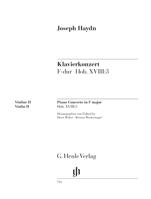 Vorderes Coverbild Klavierkonzert F-dur Hob. XVIII:3