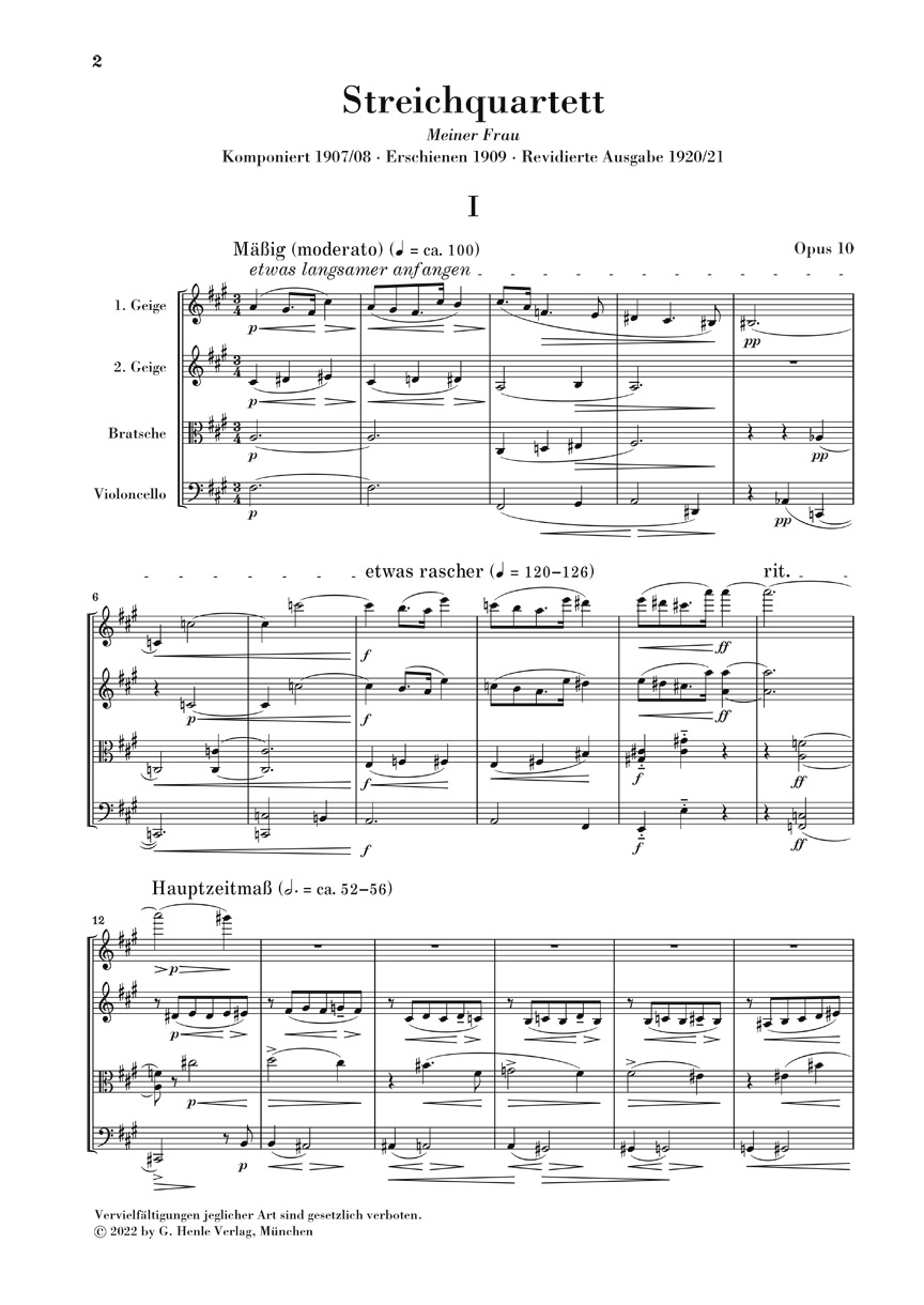 Anderes Coverbild Streichquartett Nr. 2 op. 10