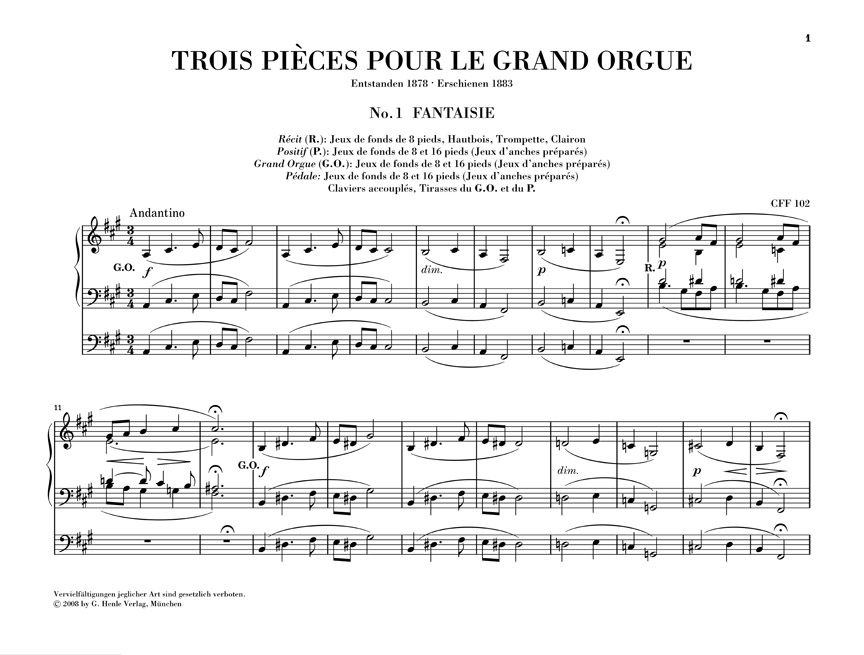 Anderes Coverbild Trois Pièces pour le Grand Orgue