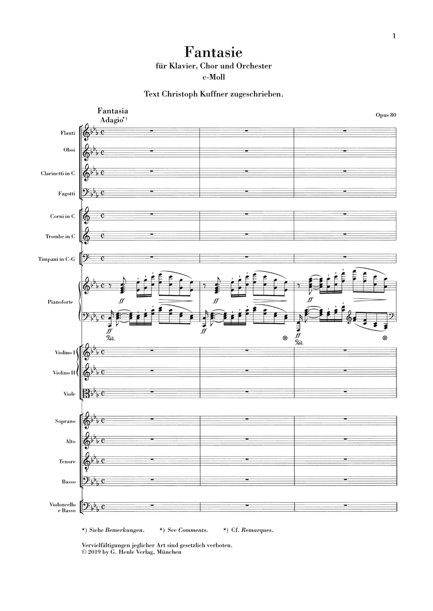 Anderes Coverbild Chorfantasie c-moll op. 80 und andere Werke