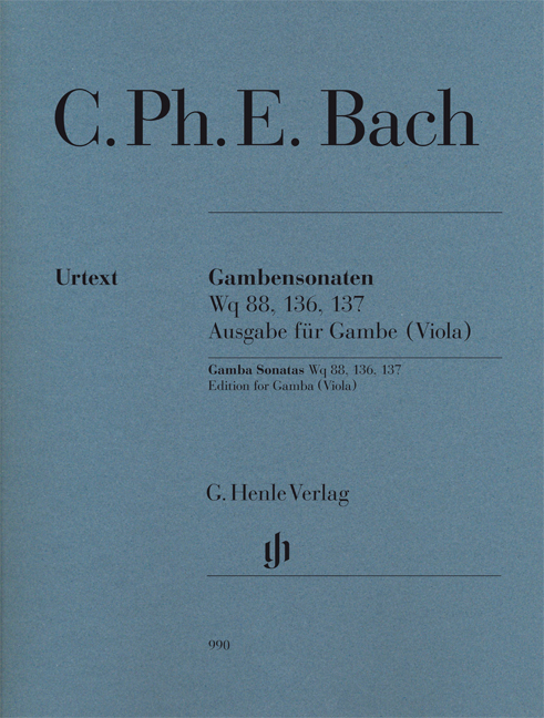 Vorderes Coverbild Gambensonaten Wq 88, 136, 137