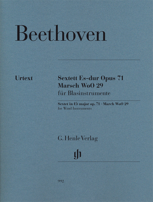 Vorderes Coverbild Sextett Es-dur Opus 71 mit Marsch WoO 29 für 2 Klarinetten, 2 Fagotte und 2 Hörner