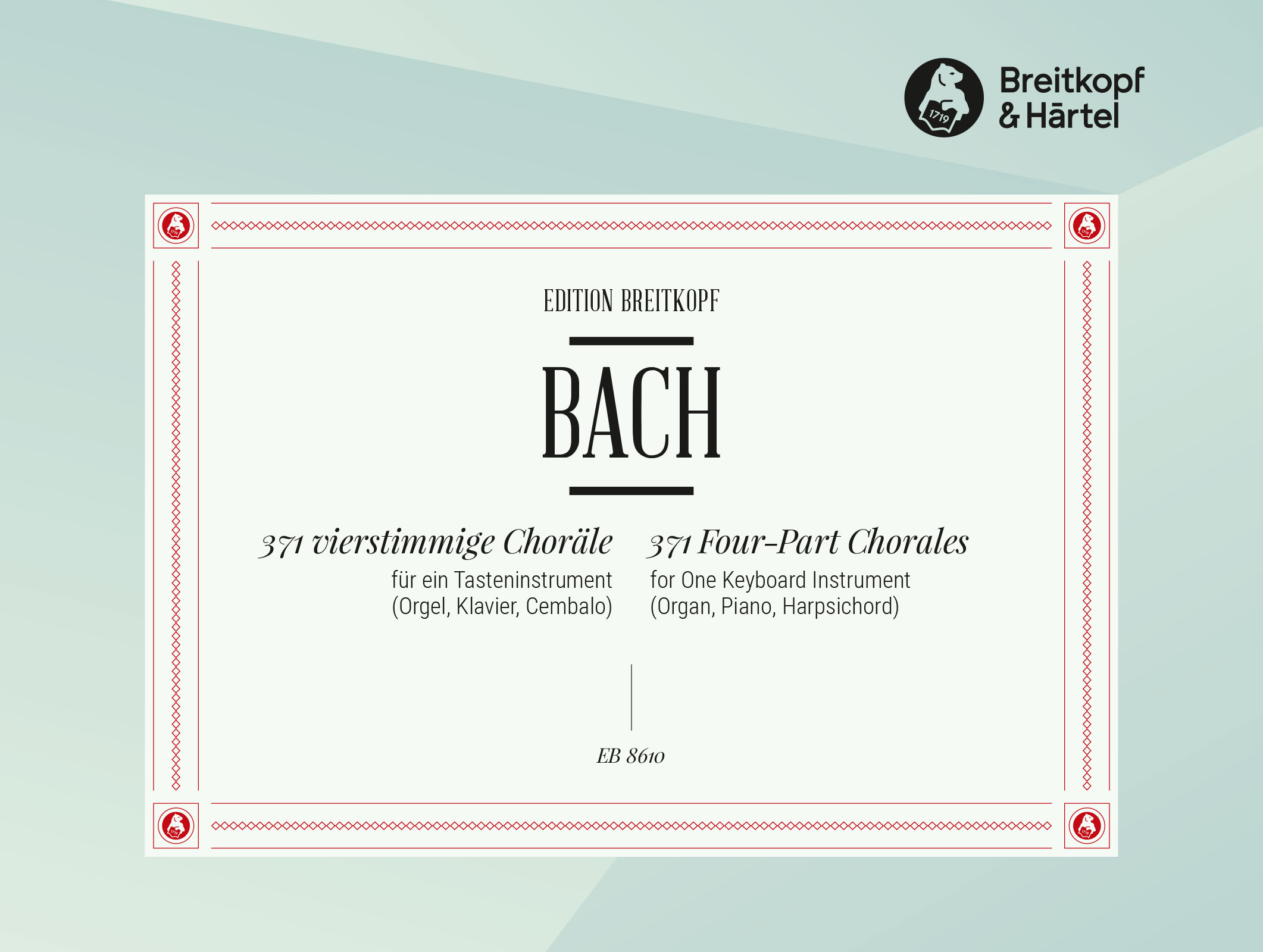 Vorderes Coverbild 371 4stimmige Choräle BWV 253-438