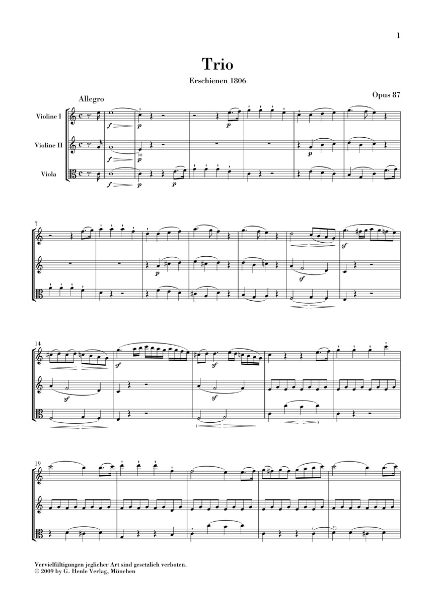Anderes Coverbild Trio C-dur op. 87